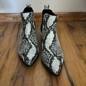 Snakeskin booties